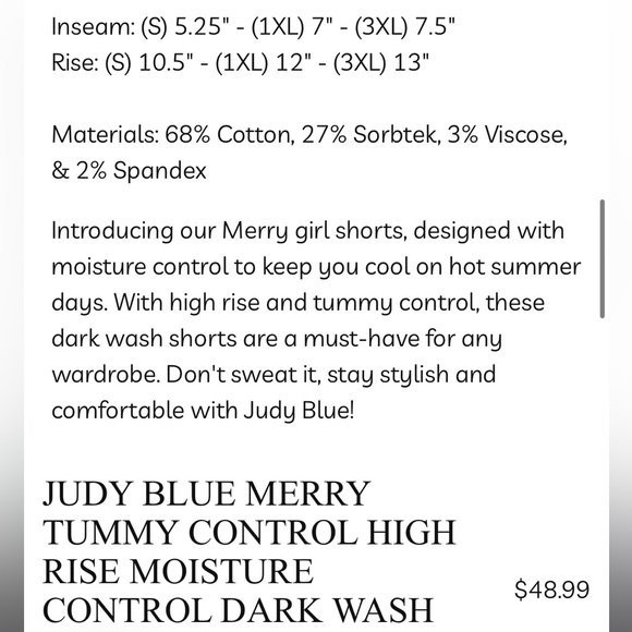 Judy Blue 1XL Jean Shorts - Picture 11 of 11